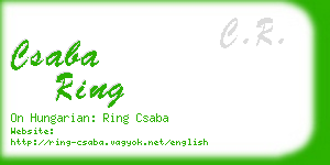 csaba ring business card